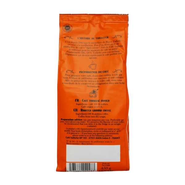 Back of the package Ground Agen Coffee Tasting Coffee 450g | Maison Taillefer