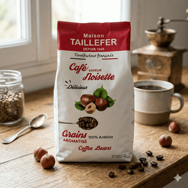Maison Taillefer Hazelnut Flavored Coffee Beans 900g, the brand's iconic coffee
