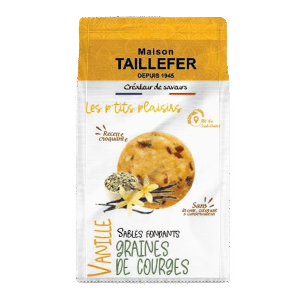 Vanilla Shortbread Cookies with Pumpkin Seeds 97g Maison Taillefer