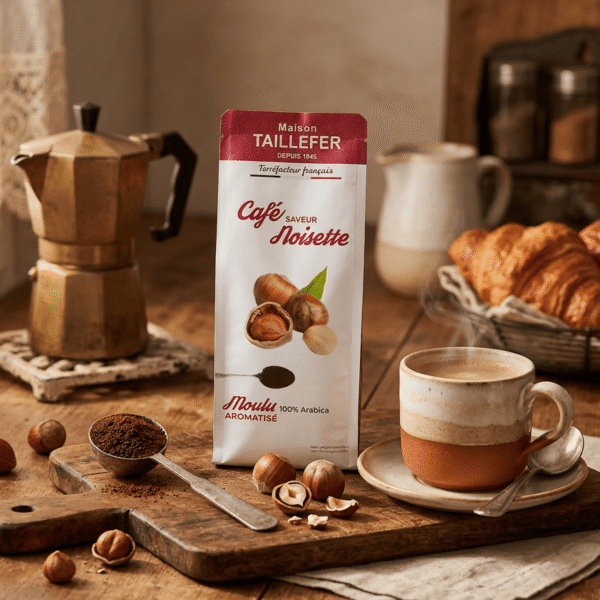 Maison Taillefer Ground Hazelnut Coffee 225g, flavored coffee