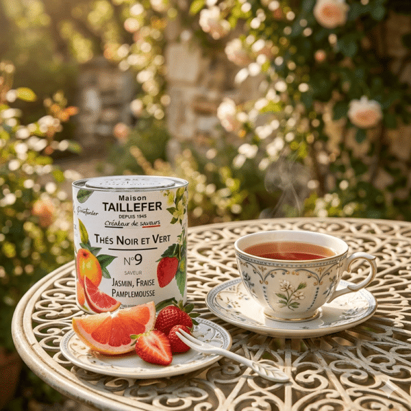 Thé Jasmin Fraise Pamplemousse en Vrac Maison Taillefer, une infusion fruitée