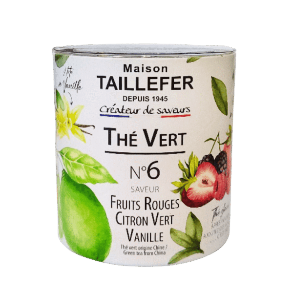 Thé Vert Fruits Rouges Citron Vert Vanille 60g Maison Taillefer