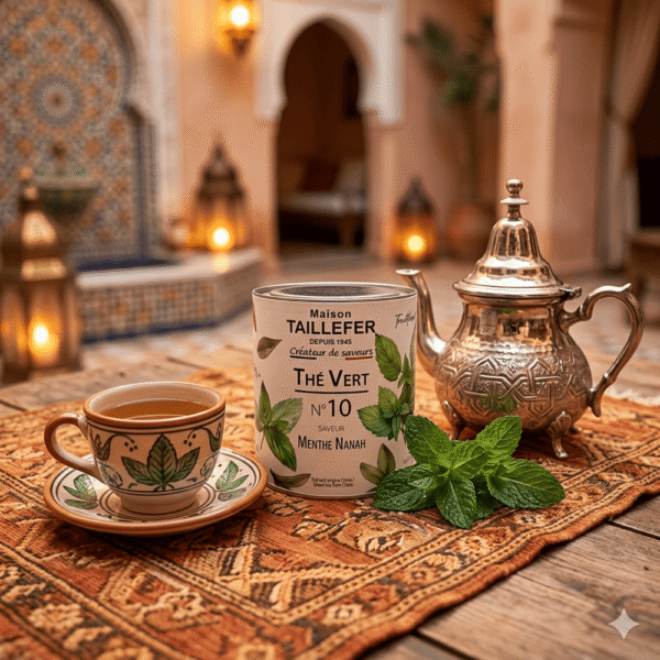 Loose leaf Nanah Mint Green Tea from Maison Taillefer, a refreshing infusion