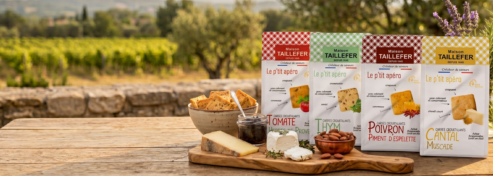 Maison Taillefer aperitif crackers, for relaxing and delicious moments