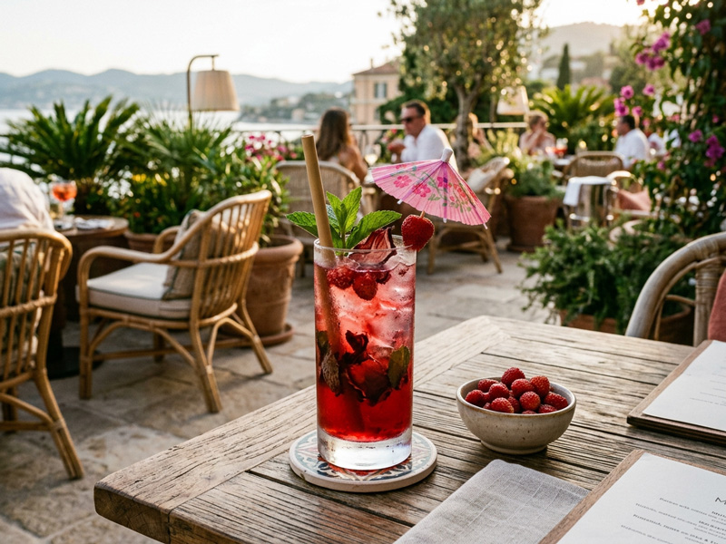 Mocktail préparé avec une infusion glacée Maison Taillefer